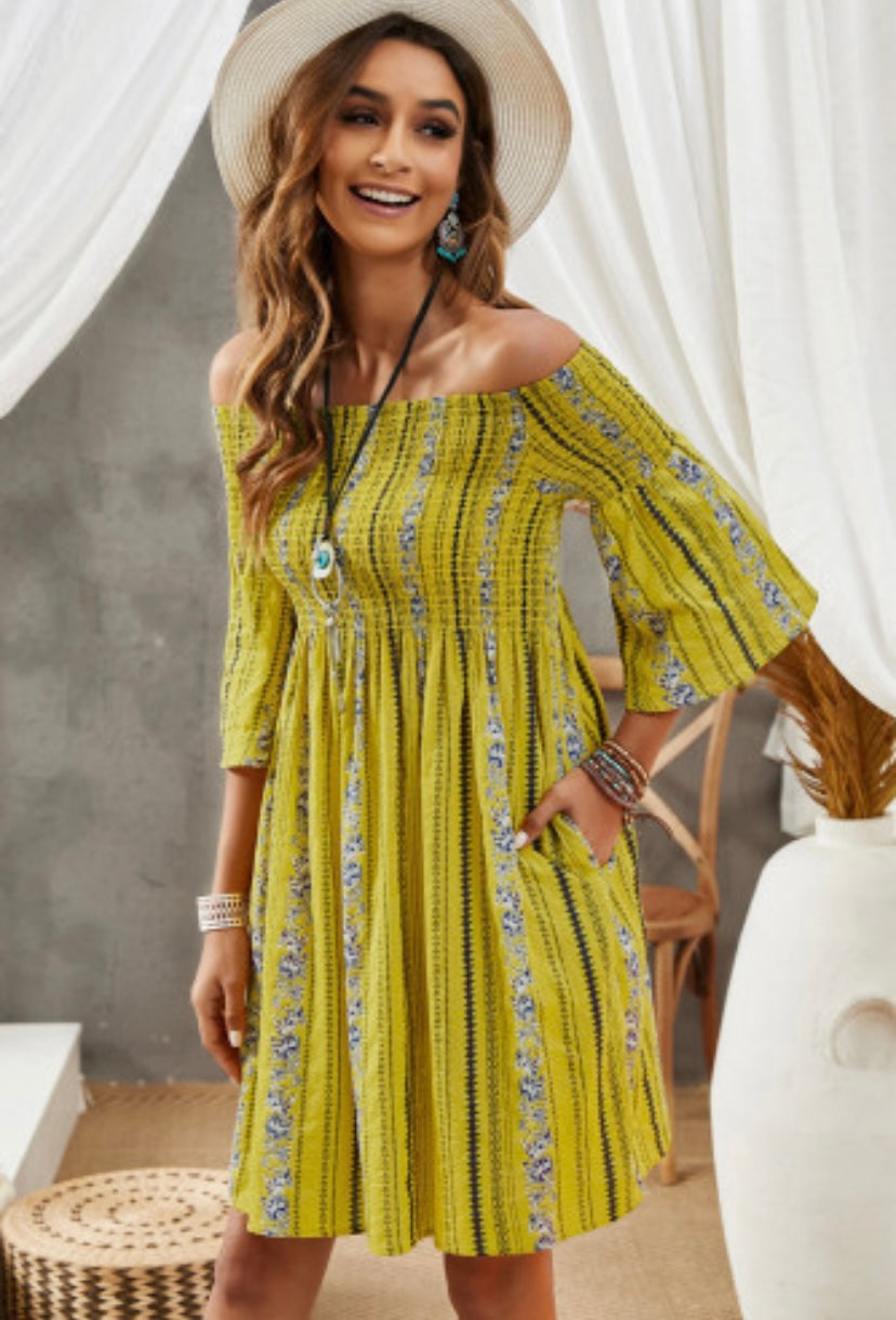 Yellow Boho Dress