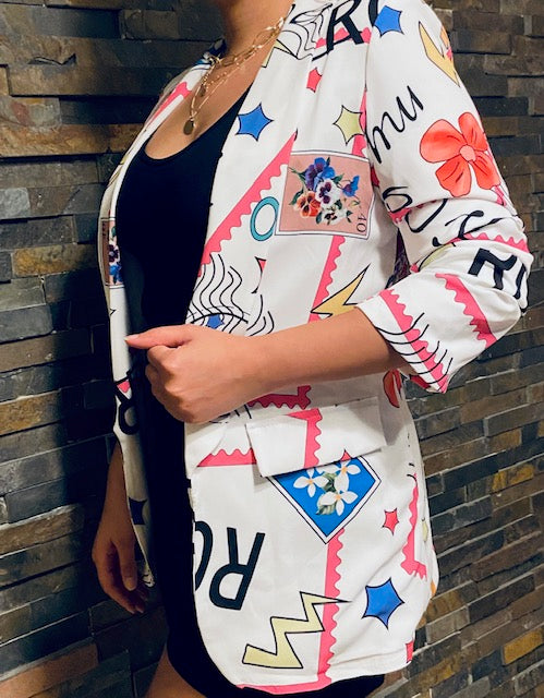 Comic Print Blazer