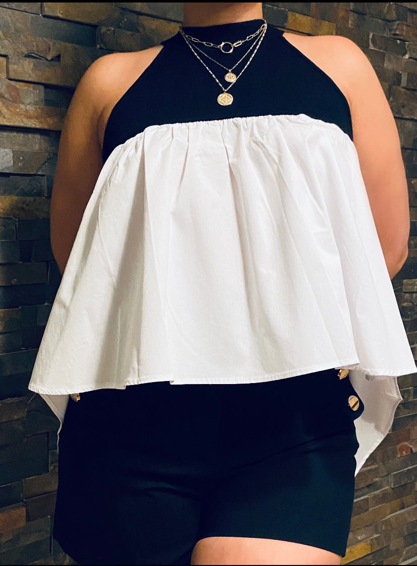 Ariana Black & White Top