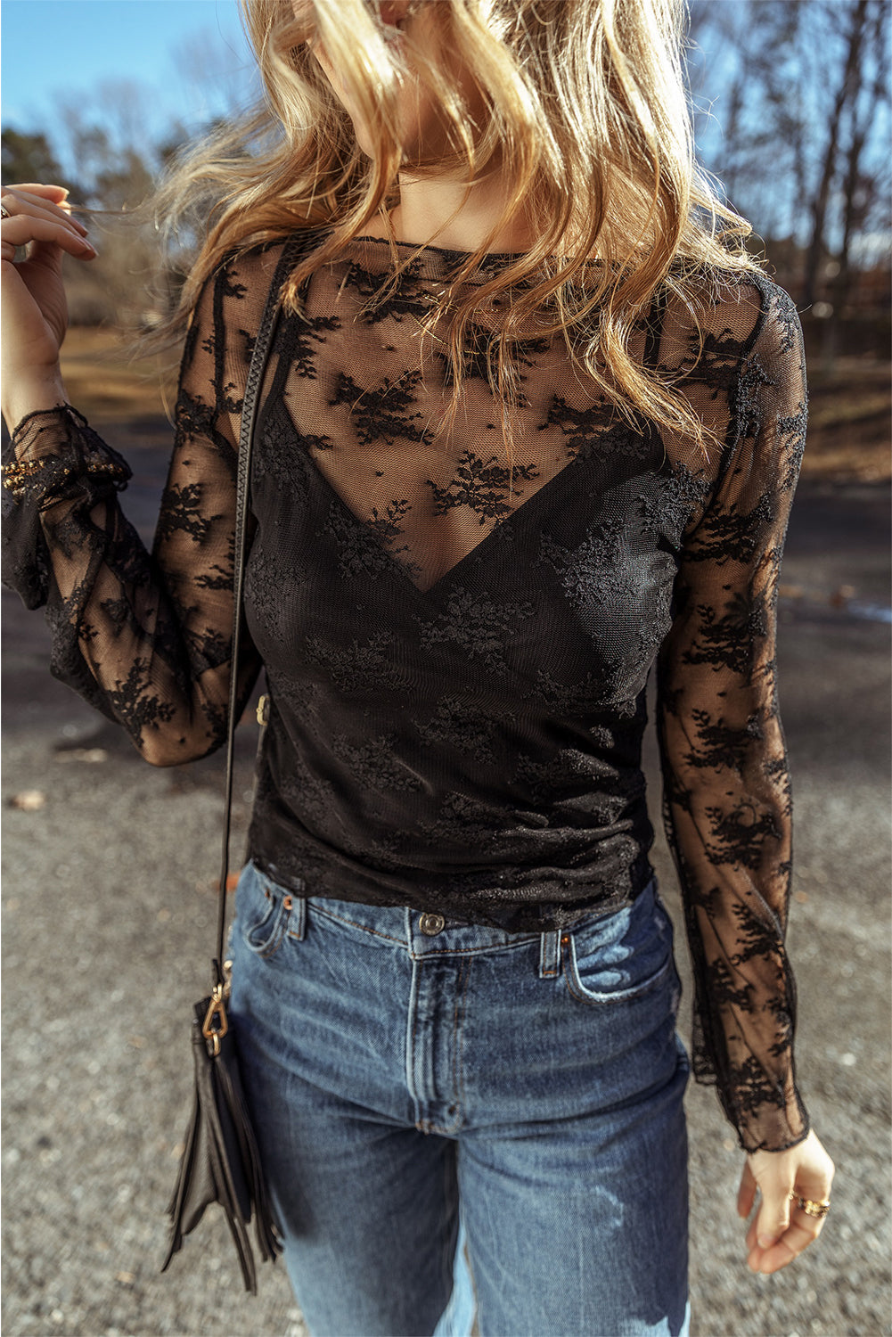 Black Lace Blouse