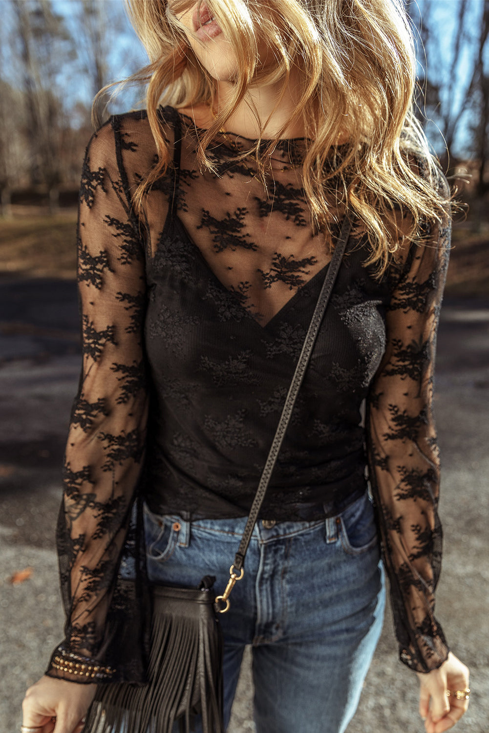 Black Lace Blouse