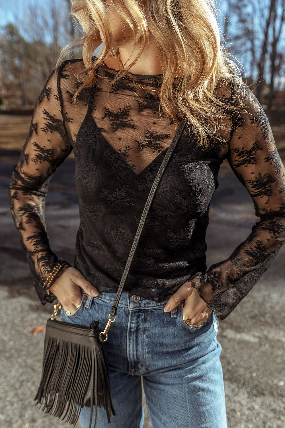 Black Lace Blouse