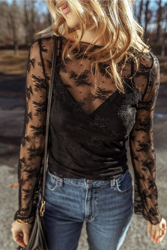 Black Lace Blouse